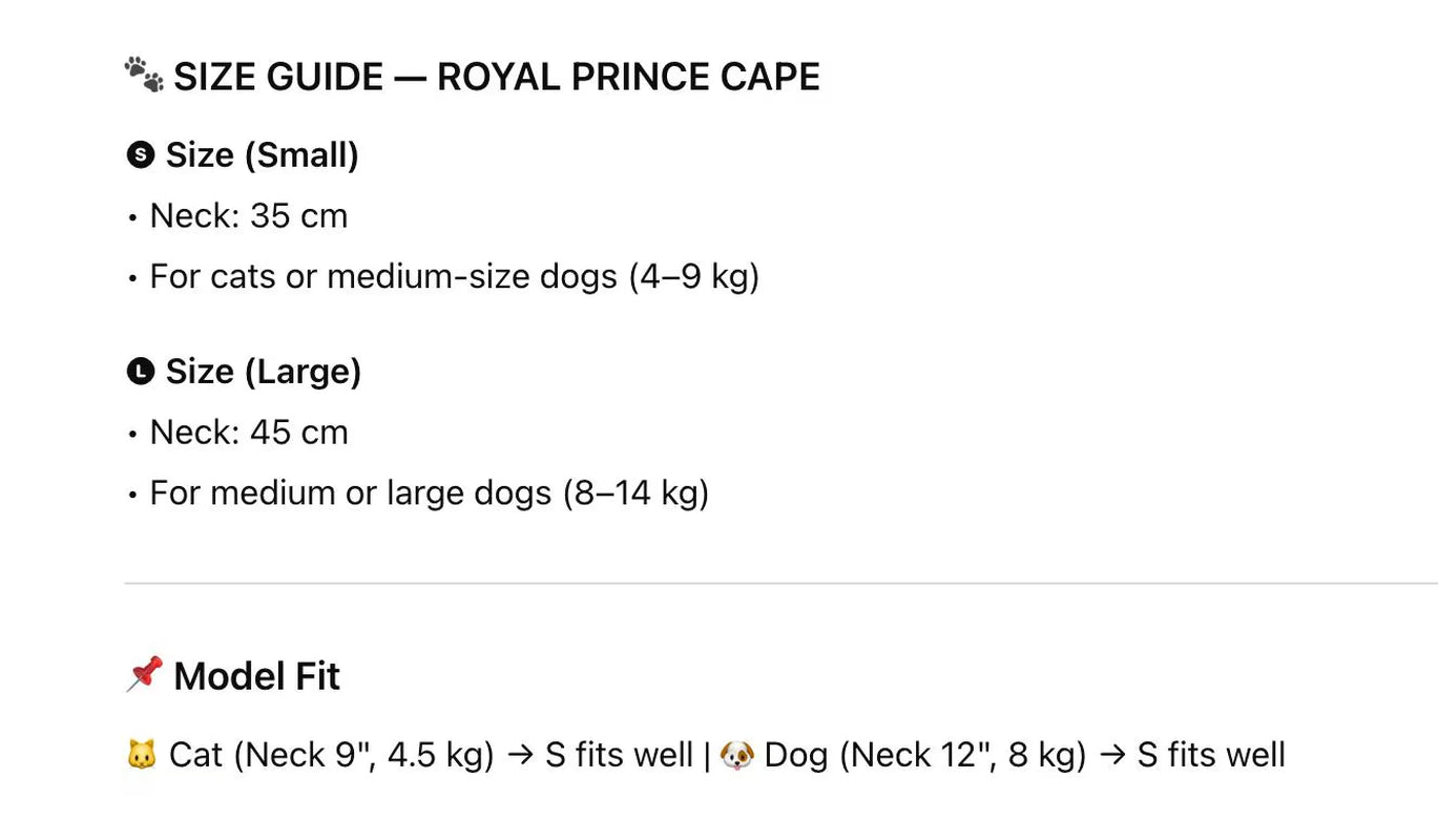 Royal Nutcracker Prince Pet Costume: Cat Dog Count Cape - Halloween Christmas