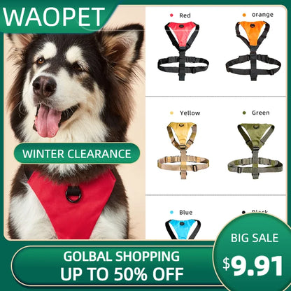Dog Walker Harness Pet Walking Harness No Pull Comfortable and Breathable Oxford Dogs Collar Ring Easy Control Adjustable Vest