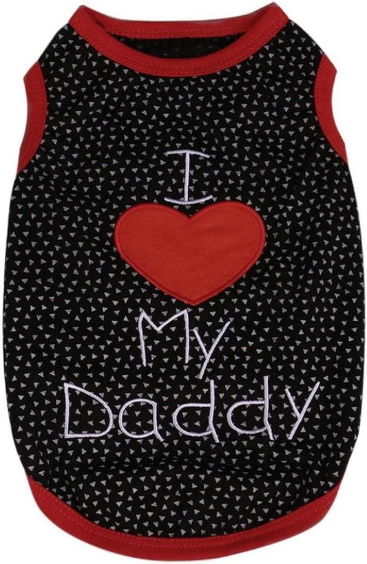 Pet Dog Clothes, Letter Pattern Vest Puppy Apparel Costume Clothing for Small Dog Girl Dog Boy (I Lover My Daddy, M)