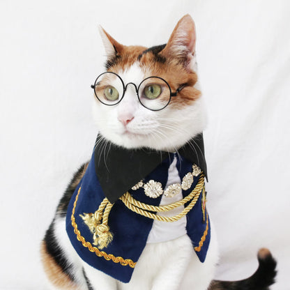 Royal Nutcracker Prince Pet Costume: Cat Dog Count Cape - Halloween Christmas