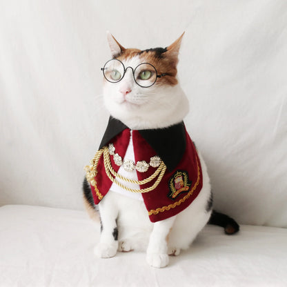 Royal Nutcracker Prince Pet Costume: Cat Dog Count Cape - Halloween Christmas