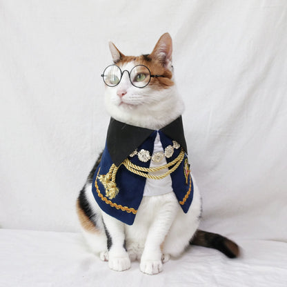 Royal Nutcracker Prince Pet Costume: Cat Dog Count Cape - Halloween Christmas