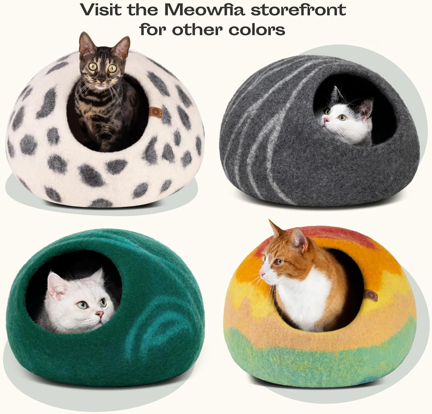 Cat Cave – Premium Felt Cat Enclosure for Indoor Cats, Handmade Merino Wool (Slate Grey, Large)
