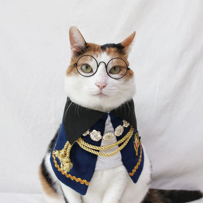 Royal Nutcracker Prince Pet Costume: Cat Dog Count Cape - Halloween Christmas